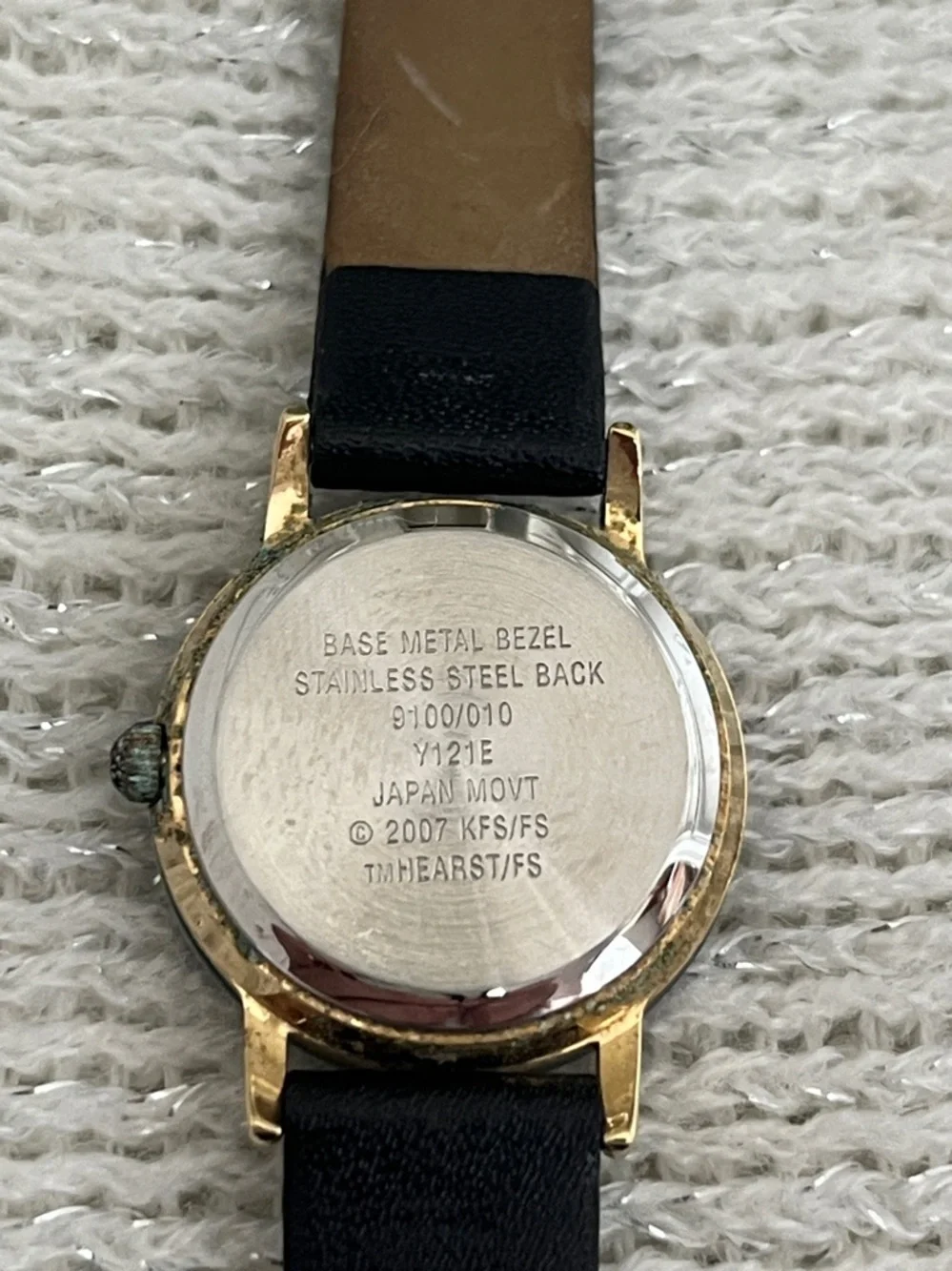 Vintage 2007 Betty Boop Black Leather Strap Wristwatch with Gold Accents - Picture 5 of 9